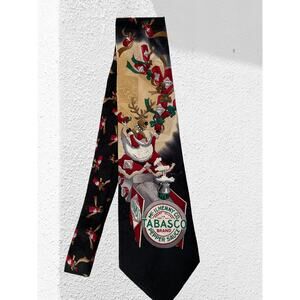 Tobasco 100% Silk Tie, Novelty, 60x4, Santa and reindeer, New Cond